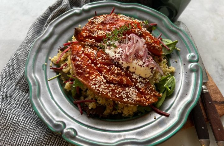 Bakad sötpotatis med harrisaglaze