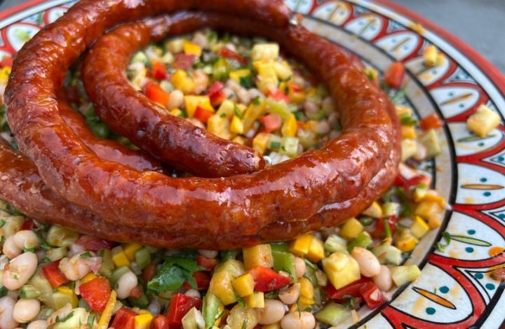 Chistorra med syrlig paprikasallad